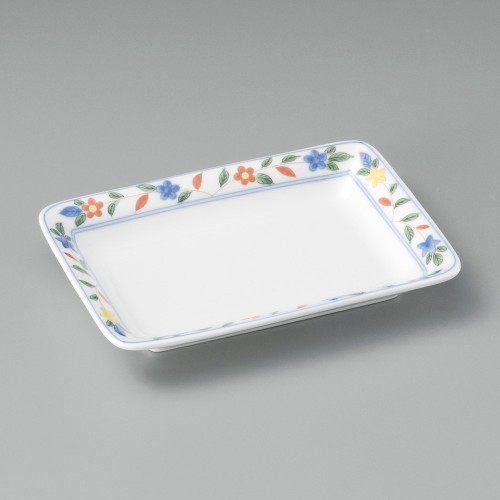 25127-231 万葉草花18㎝長角皿|業務用食器カタログ陶里30号