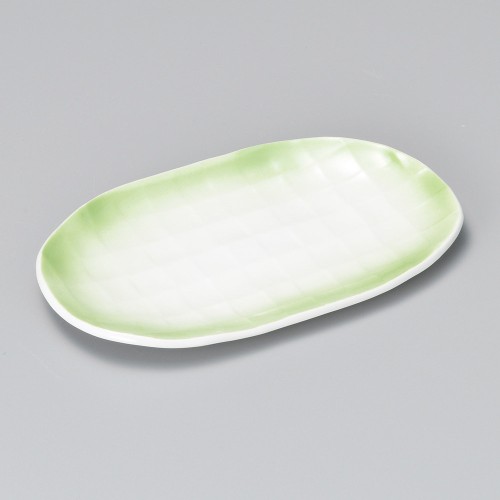 25226-311 ヒワ吹格子小判多用皿|業務用食器カタログ陶里30号