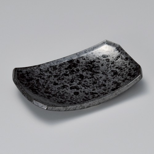25712-241 銀彩黒長角焼物皿|業務用食器カタログ陶里30号