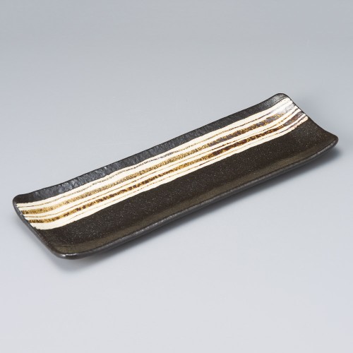 26805-321 ゆず黒錆十草長皿|業務用食器カタログ陶里30号