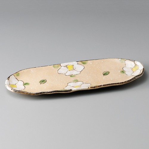 26907-601 織部椿楕円長皿|業務用食器カタログ陶里30号