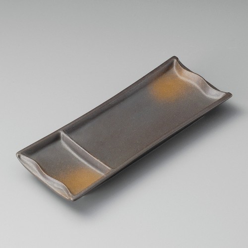 27910-071 備前竹割刺身皿(大)|業務用食器カタログ陶里30号