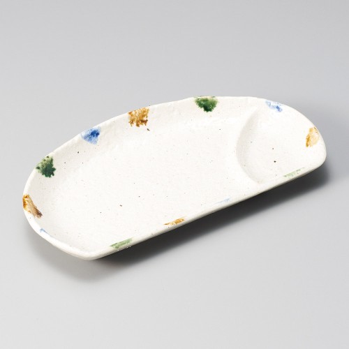 27917-181 三彩 半月仕切皿|業務用食器カタログ陶里30号