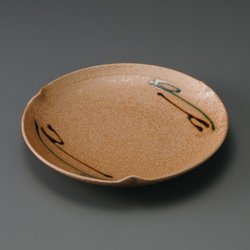 30105-461 品野三彩9.0三つ押丸皿|業務用食器カタログ陶里30号