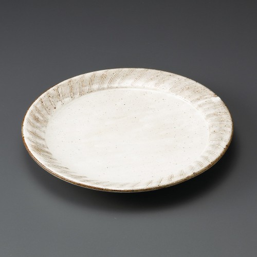 30107-141 粉引櫛目彫丸中皿|業務用食器カタログ陶里30号