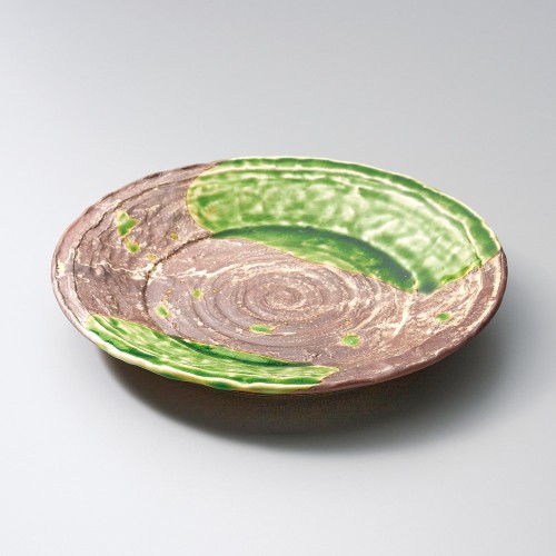 30410-321 錆釉ヒワ流8.0丸皿|業務用食器カタログ陶里30号