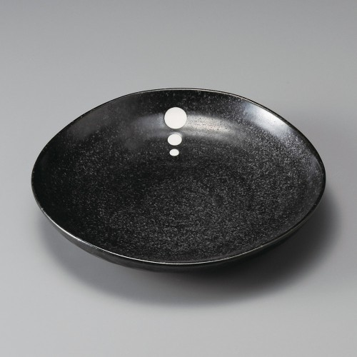 31525-491 ドット(黒)8.0皿|業務用食器カタログ陶里30号