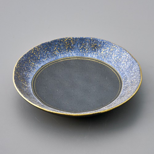 32314-221 黒釉青金彩5.0皿|業務用食器カタログ陶里30号