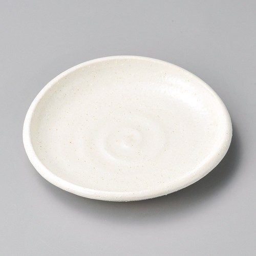 33002-601 斑点粉引たわみ取皿|業務用食器カタログ陶里30号