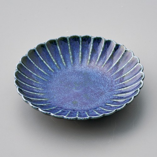 33129-601 菊型ルリ14㎝皿|業務用食器カタログ陶里30号