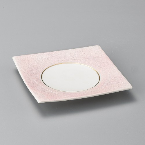 36910-181 ピンク銀彩正角皿|業務用食器カタログ陶里30号