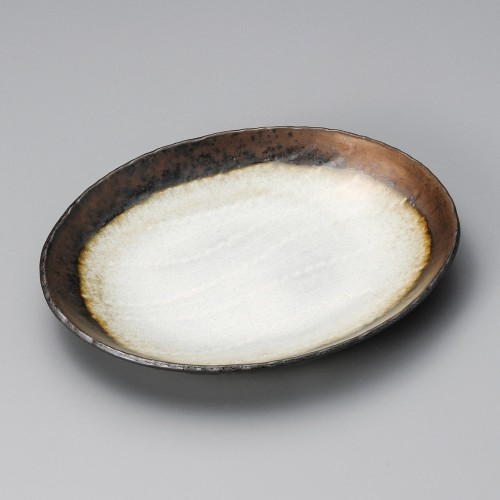 39508-631 窯変金彩縄目楕円深皿|業務用食器カタログ陶里30号