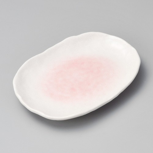 40224-091 粉引ピンク6.0小判皿|業務用食器カタログ陶里30号