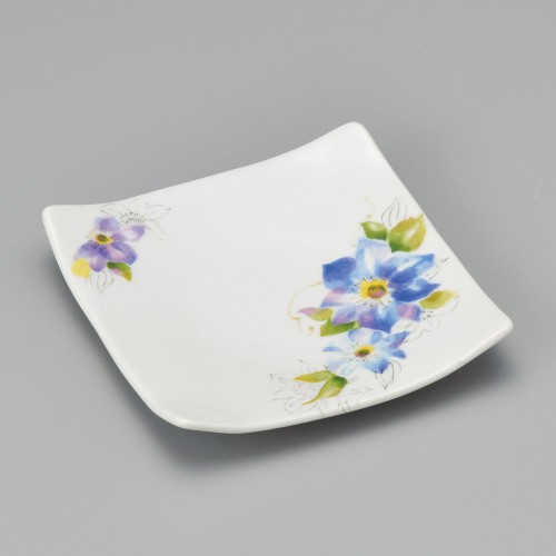 40730-631 青花四角銘々皿|業務用食器カタログ陶里30号