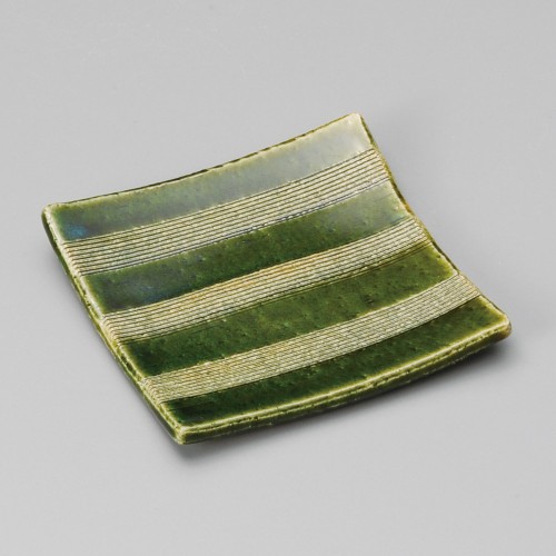 40810-141 織部櫛目彫り四方銘々皿|業務用食器カタログ陶里30号