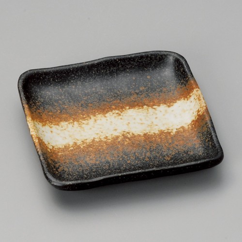 40917-571 黒備前正角皿|業務用食器カタログ陶里30号