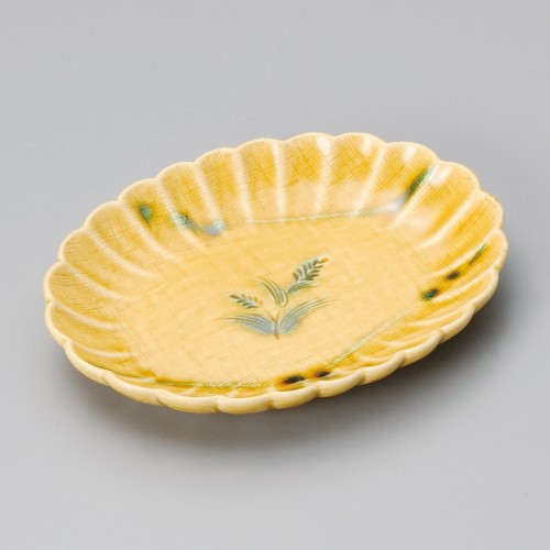 40930-141 黄瀬戸菊割取り皿|業務用食器カタログ陶里30号
