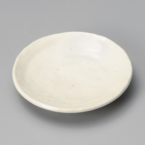 41125-491 粉引手捻り4.0寸皿|業務用食器カタログ陶里30号
