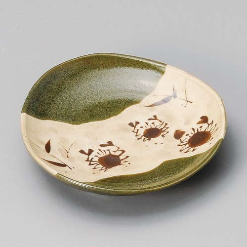 41129-571 織部蟹絵小皿|業務用食器カタログ陶里30号