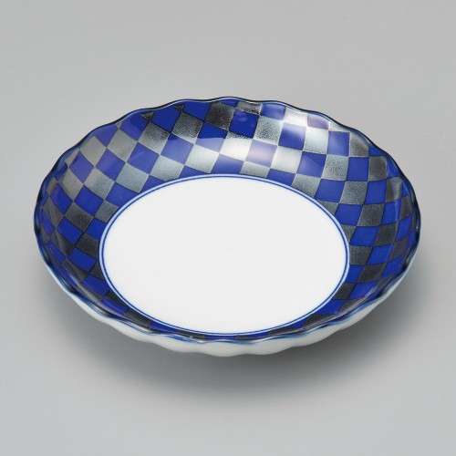 41867-491 藍銀彩4.0皿|業務用食器カタログ陶里30号