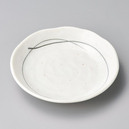 41901-621 粉引黒ライン3.5皿|業務用食器カタログ陶里30号