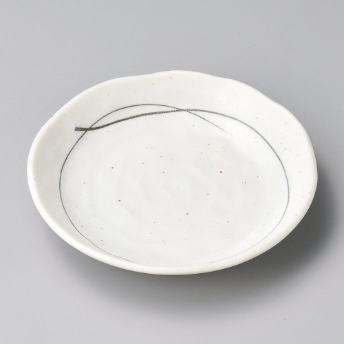 41902-621 粉引黒ライン4.0皿|業務用食器カタログ陶里30号