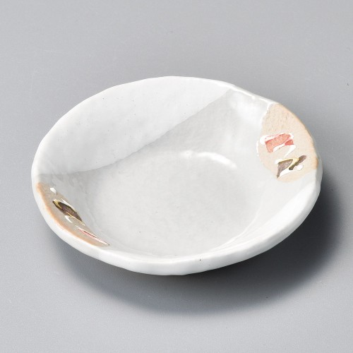 42303-411 粉引赤入丸小皿|業務用食器カタログ陶里30号