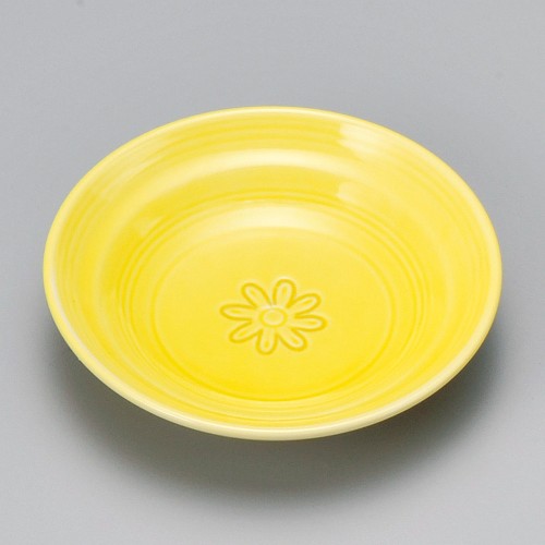 42629-461 黄釉(菊紋)3.5丸皿|業務用食器カタログ陶里30号