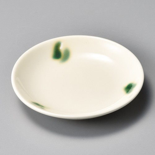 42904-311 黄釉織部流し丸小皿(強化)|業務用食器カタログ陶里30号