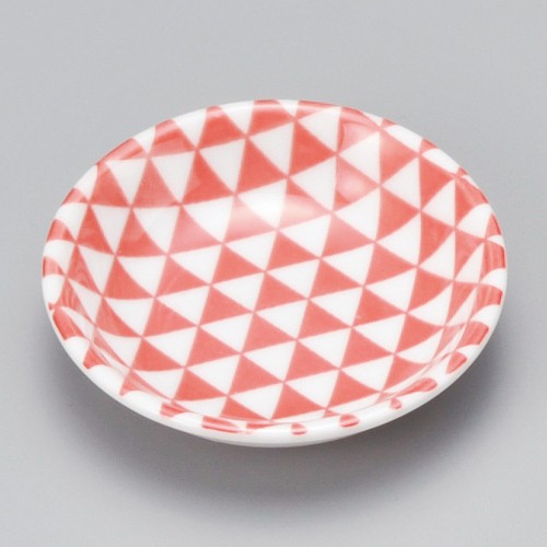 42915-521 山格子8㎝小皿 赤|業務用食器カタログ陶里30号