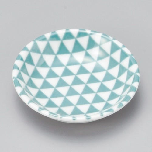 42916-521 山格子8㎝小皿 緑|業務用食器カタログ陶里30号