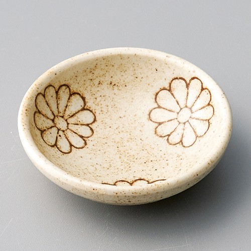 43208-541 レトロ菊ベージュ小皿|業務用食器カタログ陶里30号