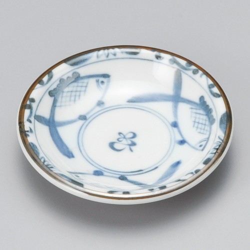 43243-021 青地3匹魚玉渕3.0皿|業務用食器カタログ陶里30号
