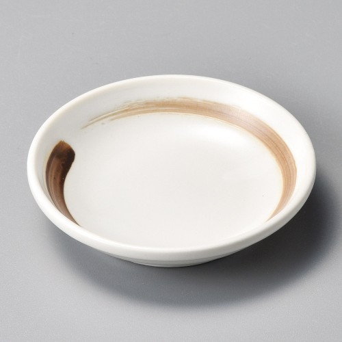 43438-051 白茶刷毛2.8玉渕小皿|業務用食器カタログ陶里30号