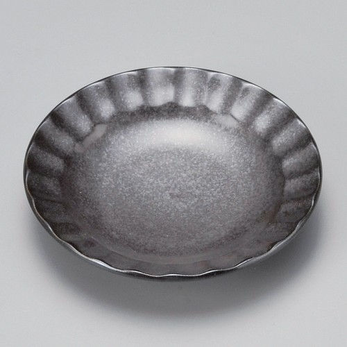 43509-511 黒結晶しのぎ3.0皿|業務用食器カタログ陶里30号