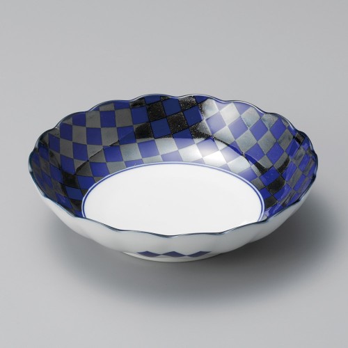 47724-491 藍銀彩5.5浅鉢|業務用食器カタログ陶里30号