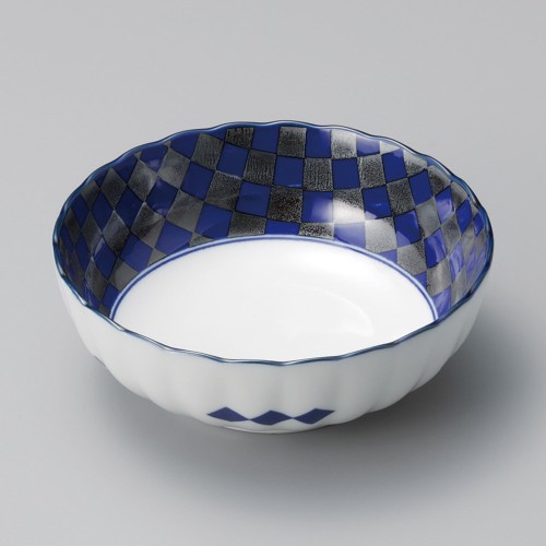 47731-491 藍銀彩3.5鉢|業務用食器カタログ陶里30号