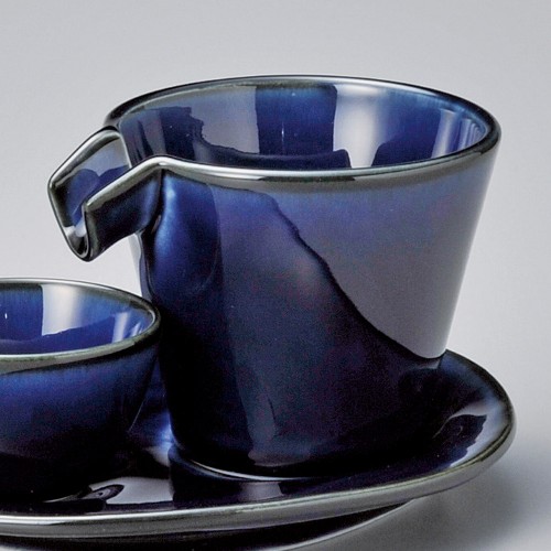 48349-07.601 茄子紺ブルーしずる冷酒器|業務用食器カタログ陶里30号