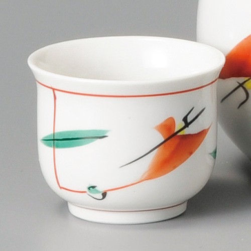 48455-321 赤絵つゆ草ぐい呑|業務用食器カタログ陶里30号