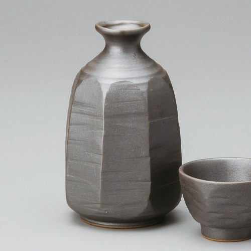 48827-611 黒備前八角徳利|業務用食器カタログ陶里30号