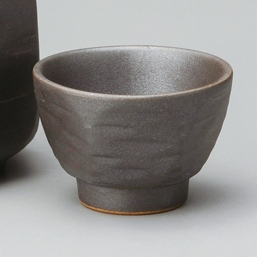 48828-611 黒備前八角盃|業務用食器カタログ陶里30号