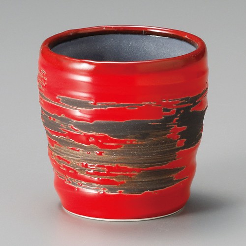 50445-021 赤釉刷毛目ロックカップ|業務用食器カタログ陶里30号