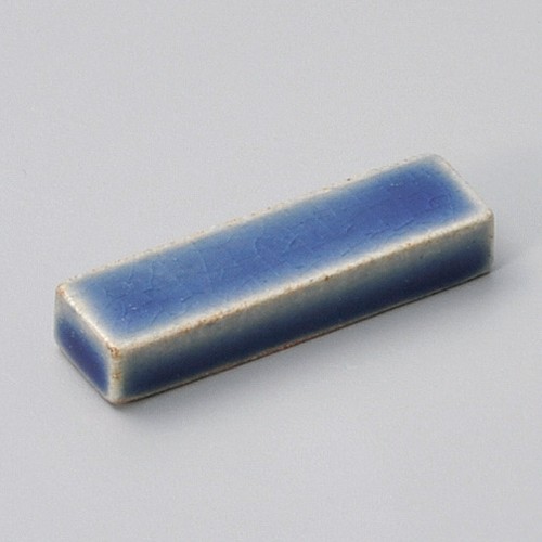51111-081 よもぎ藍長角箸置S|業務用食器カタログ陶里30号