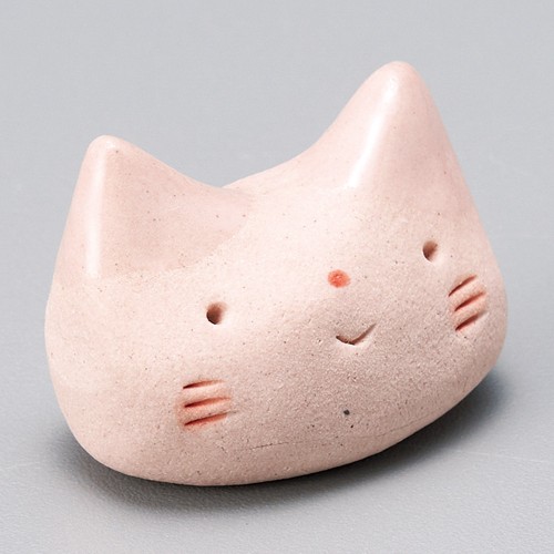 51159-401 手造り 猫 ピンク箸置|業務用食器カタログ陶里30号