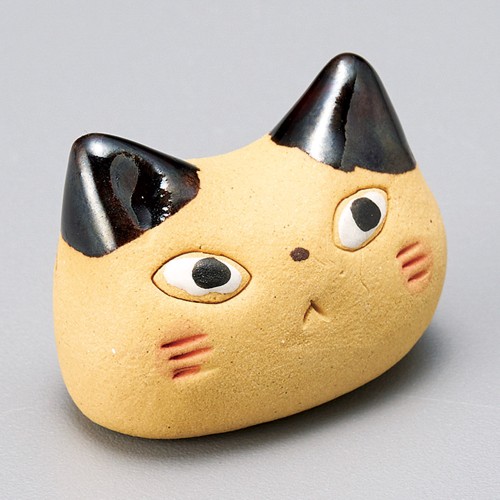 51160-401 手造り 猫 黄アメ箸置|業務用食器カタログ陶里30号