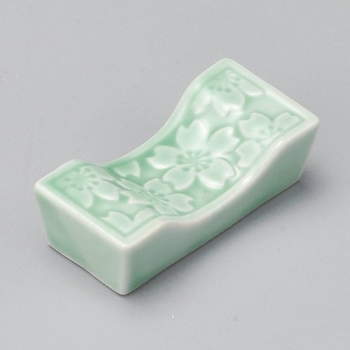 51246-291 ヒスイ桜長角箸置|業務用食器カタログ陶里30号