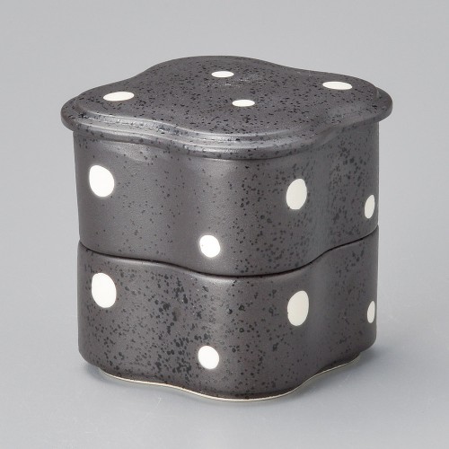 52712-161 黒点二段重|業務用食器カタログ陶里30号