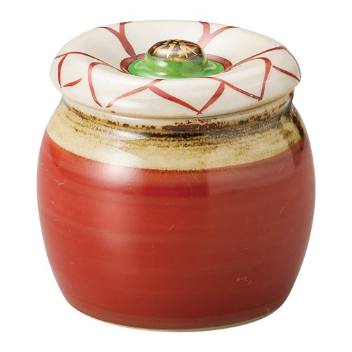 53019-101 花紋ミニツボ(赤)|業務用食器カタログ陶里30号