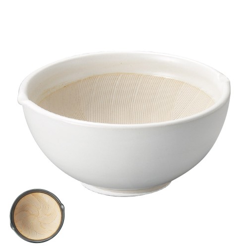 53426-581 白釉波紋丸型すり鉢3.5号|業務用食器カタログ陶里30号