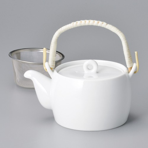 58414-241 白磁平型土瓶茶こし付|業務用食器カタログ陶里30号